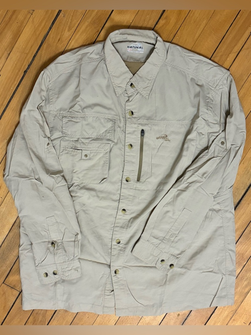 Natural gear Men's Lightweight Beige fishing shirt